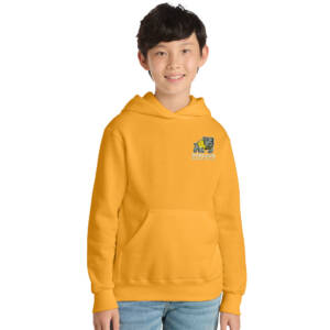 Borlaug Elementary Youth Fleece hooded Sweatshirt-Gold