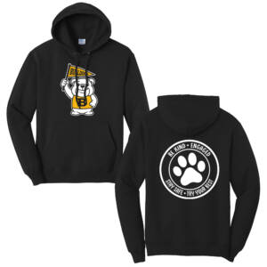 Borlaug Elementary Unisex Classic Core weight Cozy Pullover Hooded Sweatshirt – JetBlack
