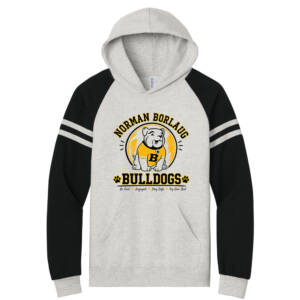 Borlaug Elementary Jerzees Unisex NuBlend Varsity Colorblock Hooded Sweatshirt – Oatmeal Heather/Black