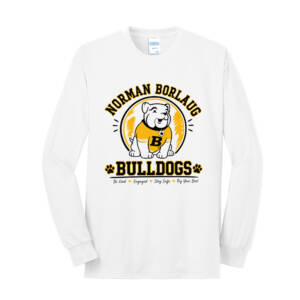 Borlaug Elementary Unisex Long Sleeve Core Blend T Shirt – White