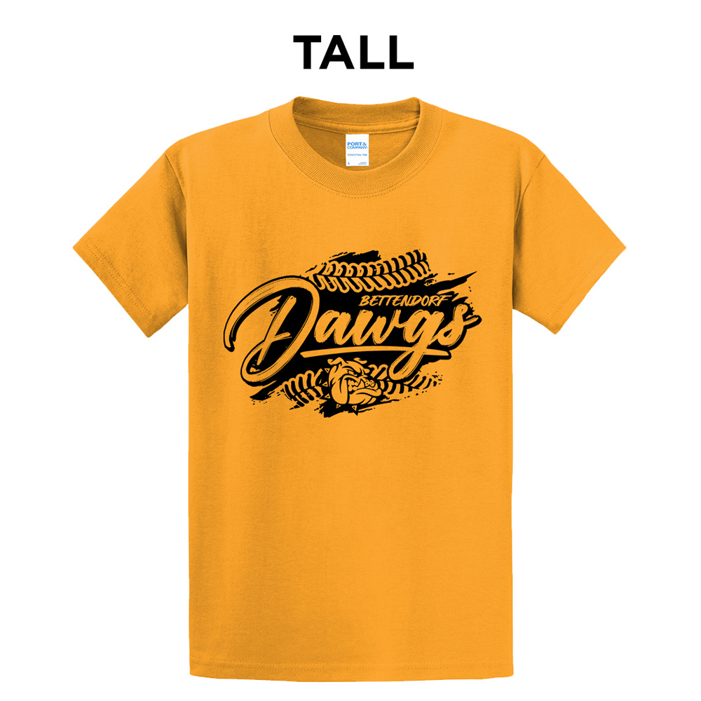 Bett Lil Dawgs SB Tall Short Sleeve Tee-Gold