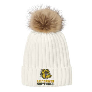 Bett Lil Dawgs SB Port Authority Faux Fur Pom Beanie-Marshmallow