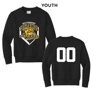 Bett Lil Dawgs SB Youth Fleece Crewneck Sweatshirt-Black