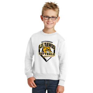 Bett Lil Dawgs SB Youth Fleece Crewneck Sweatshirt-White