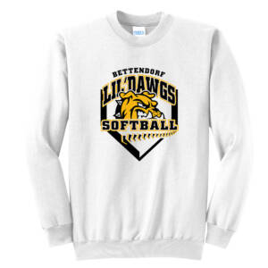 Bett Lil Dawgs SB Unisex Core Fleece Crewneck Sweatshirt-White