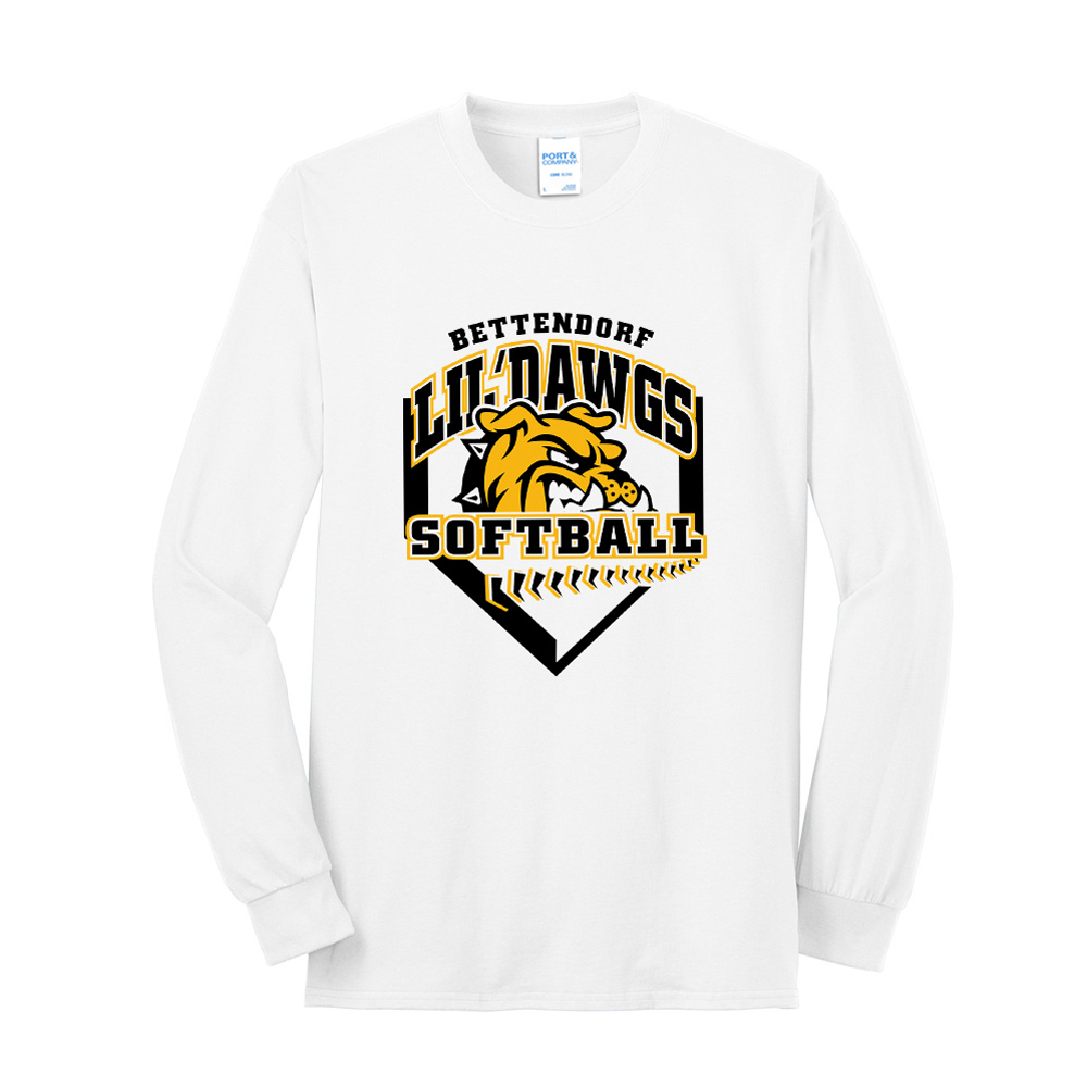 Bett Lil Dawgs SB Unisex Cotton Long Sleeve Fan Favorite Tee-White