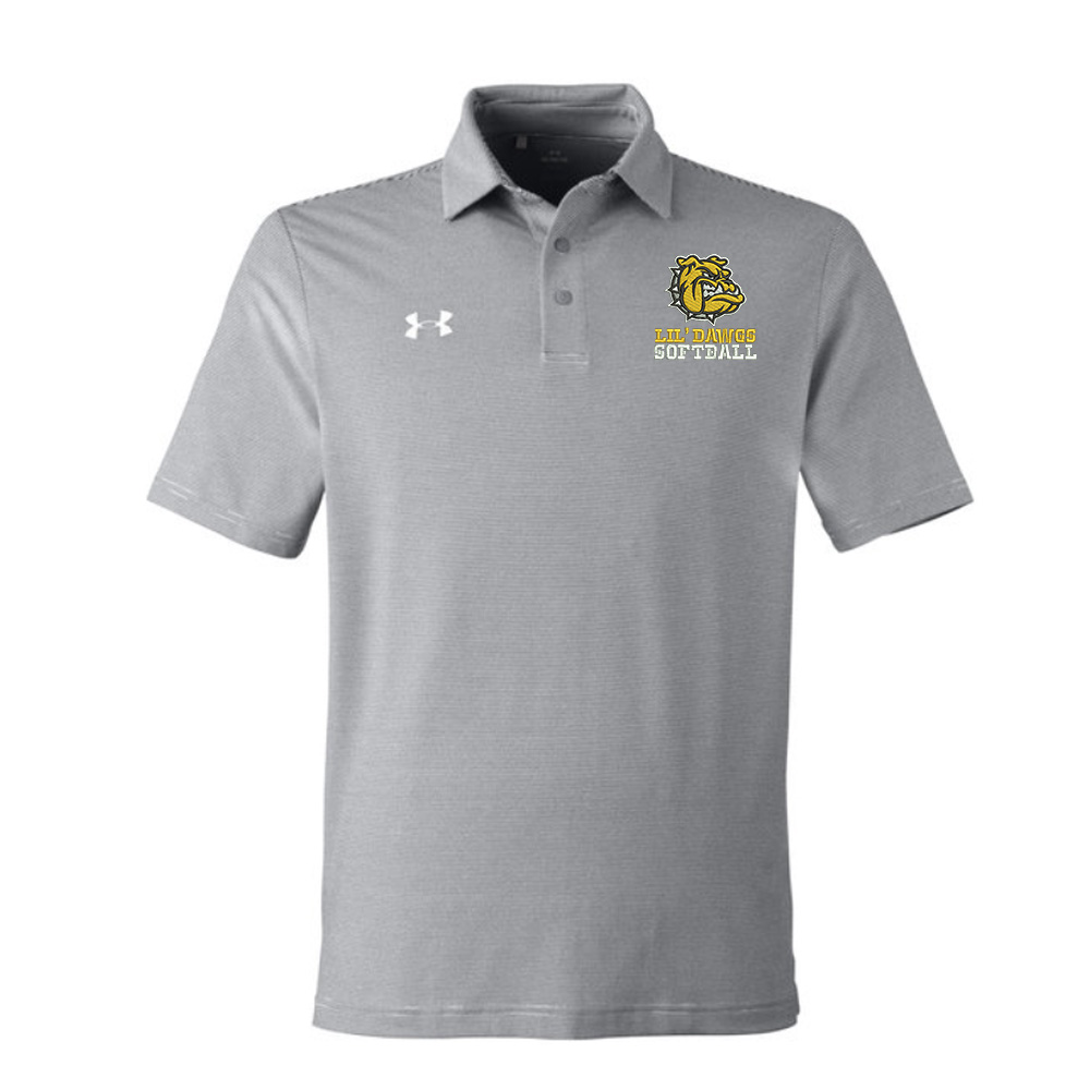 Bett Lil Dawgs SB Under Armour DRIVE Team Stripe Premium Polo -Mod Grey