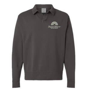 Beyond Behavior ComfortWash Garment Dyed Polo Collar Sweatshirt -Railroad Grey