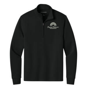 Beyond Behavior Port Authority Wearever Signature Double Pique 1/4 Zip – Black