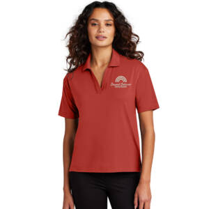 Beyond Behavior MERCER METTLE Women’s Stretch Jersey Polo – Terracotta