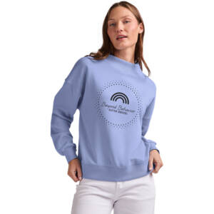 Beyond Behavior Charles River Women’s Willow Mock Neck Sweatshirt – Blue Lavender