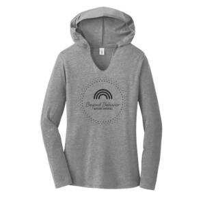Beyond Behavior District Made Ladies Perfect Tri Long Sleeve Hoodie-Grey Frost