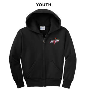 Camanche Youth Classic Full-Zip Hooded Sweatshirt-Black
