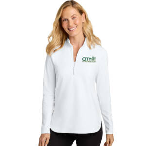 City Construction Port Authority Ladies C-FREE Double Knit 1/4-Zip-White