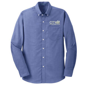 City Construction Port Authority SuperPro Oxford Shirt-Navy