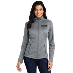 City Construction Port Authority Ladies Digi Stripe Fleece Jacket-Grey