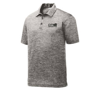 City Construction Sport-Tek PosiCharge Electric Heather Polo Men-Black