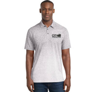 City Construction Sport-Tek Ombre Heather Polo Men-White/Graphite
