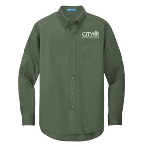 City Construction Port Authority Long Sleeve Easy Care Shirt Men-Clover Green