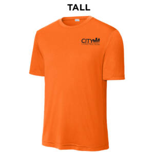 City Construction TALL Competitor Performance Tee-Neon Orange