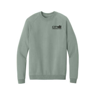 City Construction Unisex District Fleece Crew-Slate Green