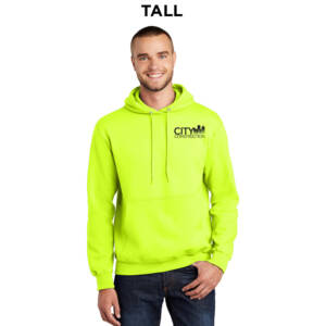 City Construction Tall Fleece Hooded Sweatshirt-Safety Green