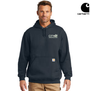 City Construction Carhartt Adult Midweight Hooded Sweatshirt-New Navy
