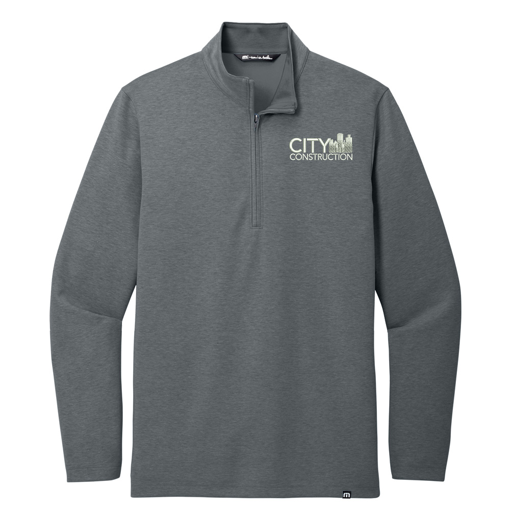 City Construction TravisMathew Coveside 1/4-Zip Men-Dark Grey Heather