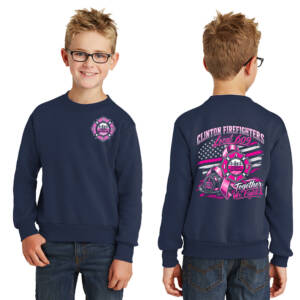 Clinton Fire  Youth Crewneck Sweatshirt – Navy