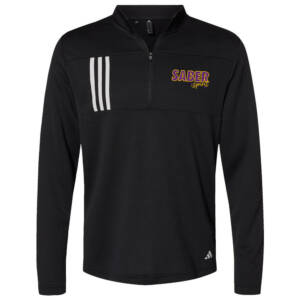 CD Dance Cheer Adidas 3-Stripes Double Knit 1/4 zip pullover Men-Black