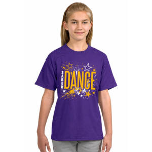 CD Dance Cheer Youth Short Sleeve T Shirt -Purple
