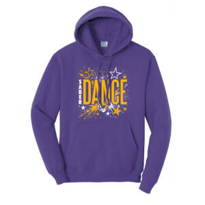 CD Dance Cheer Unisex Classic Core weight Cozy Pullover Hooded Sweatshirt -Purple