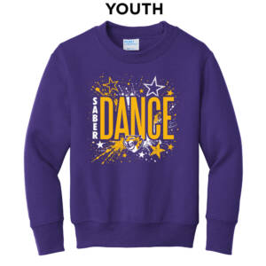 CD Dance Cheer  Youth Crewneck Sweatshirt -Purple