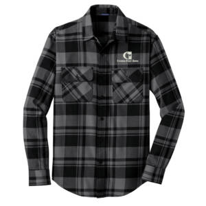 Citizens First Bank Port Authority Men Plaid Flannel Shirt – Grey/Black