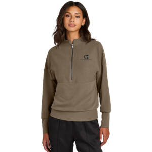 Citizens First Bank Mercer and Mettle Women’s Linear Texture 1/4 Zip – Warm Taupe