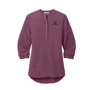 Citizens First Bank Port Authority Ladies 3/4 Sleeve Textured Crepe Tunic – PurpleMist