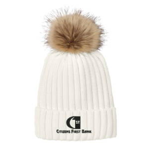 Citizens First Bank Port Authority Faux Fur Pom Beanie – Marshmallow