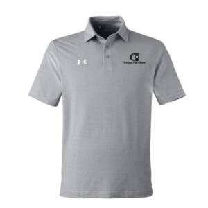 Citizens First Bank Under Armour DRIVE Team Stripe Premium Polo Mod Grey