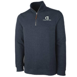 Citizens First Bank Charles River Men’s HUDSON 1/4 zip pullover – NavyHetherNavyCamoSleeves