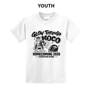 Clinton Homecoming Youth Short Sleeve T Shirt – White