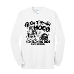 Clinton Homecoming Unisex Long Sleeve Core Blend T Shirt – White