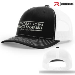 Central IA Wind Ensemble Richardson Pro Mesh Adjustable Trucker Cap Split-Black/White