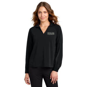 Central IA Wind Ensemble Mercer Mettle Women’s Long Sleeve Buttery Soft Popover Blouse – Black