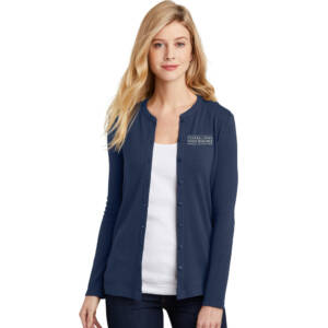 Central IA Wind Ensemble Port Authority Ladies Concept Stretch Button Front Cardigan – Navy