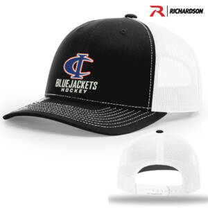 Bluejackets Hockey Richardson Pro Crown Mesh Back Adjustable back cap Split-Black/White