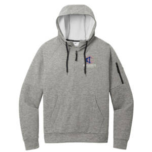 Bluejackets Hockey Nike Therma-FIT Pocket 1/4-Zip Fleece Hoodie Men-Dark Grey Heather