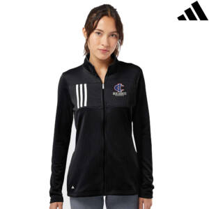 Bluejackets Hockey Adidas Women’s 3-Stripes Double Knit Full-Zip Jacket – Black