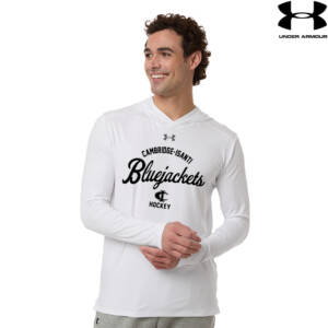Bluejackets Hockey Under Armour Mens Team Vanish Performance Hoodie – White