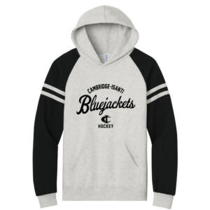 Bluejackets Hockey Jerzees Unisex NuBlend Varsity Colorblock Hooded Sweatshirt – OatmealHeather/Black