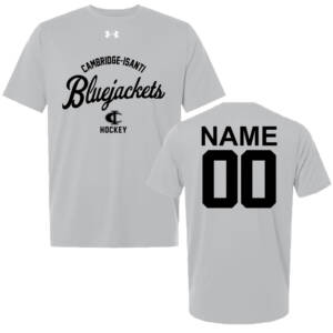 Bluejackets Hockey Under Armour TEAM VANISH short sleeve soft touch  UA Tech Tee-Mod Grey